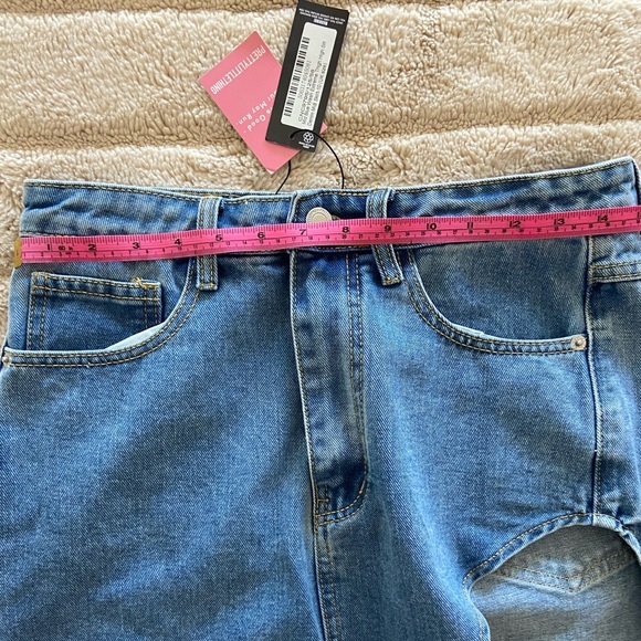 PRETTY LITTLE THING denim slit skirt size UK10 - Picture 7 of 8